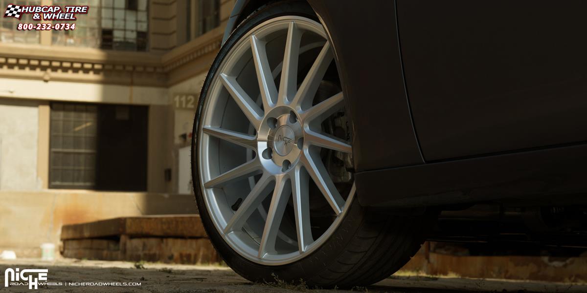 vehicle gallery/lexus is250 niche surge m112 20x85  Silver & Machined wheels and rims